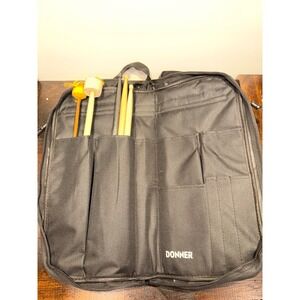Donner Drum Stick Bag Black Gig Case with Growdaily 5A Sticks and Mallets